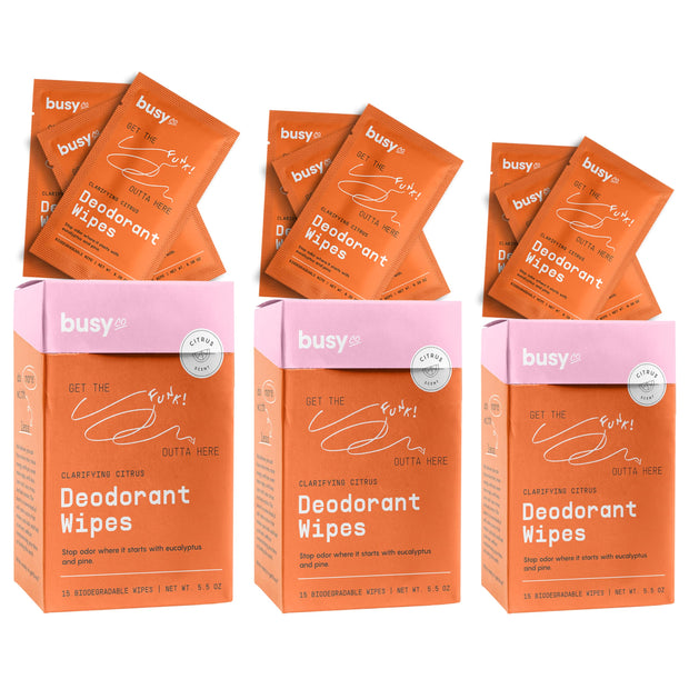 Refresh Line Deodorant Wipes - 15ct Deodorant for Women with Zinc, Probiotics & Prebiotics - Individually Wrapped - Sweat Wipes to Naturally Cleanse Skin & Remove Sweat & Odor