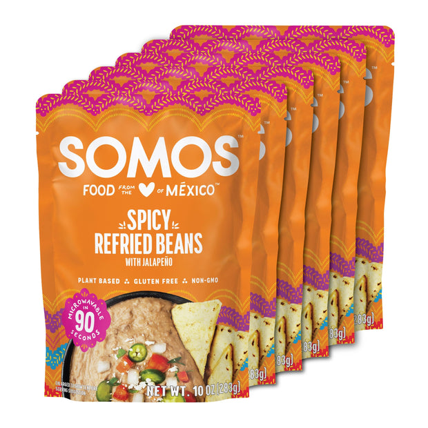 SOMOS Pinto & Black Beans - Gluten Free, Non-GMO, Vegan Ready-to-Eat Microwavable Meals - Delicious, Healthy & Plant Based Convenience - Perfect for Quick, Healthy Dining |10oz Pouch (Pack of 6)