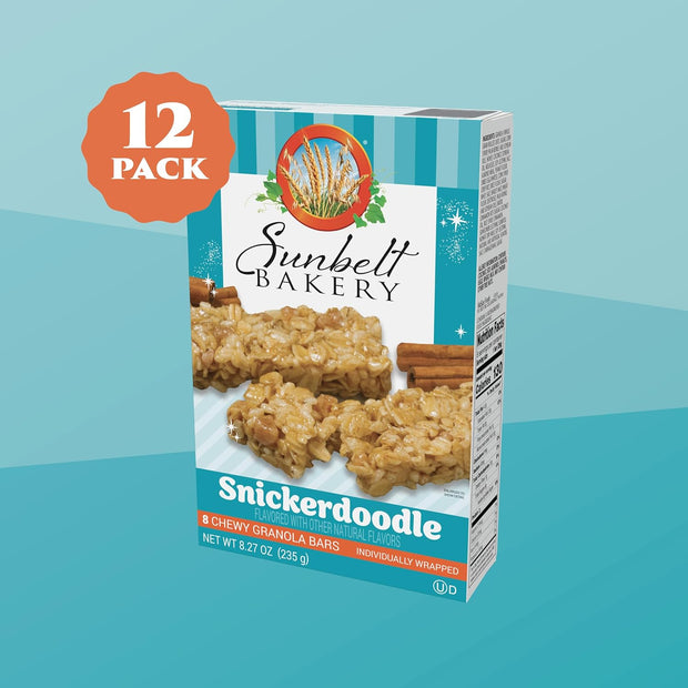 Sunbelt Bakery Snickerdoodle Chewy Granola Bars, 96-1.0 OZ Bars (12 Boxes)