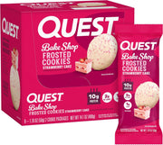 Quest Nutrition Frosted Cookies Twin Pack, Strawberry Cake, 1g Sugar, 10g Protein, 2g Net Carbs, Gluten Free, 16 Cookies