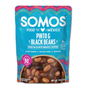 SOMOS Pinto & Black Beans - Gluten Free, Non-GMO, Vegan Ready-to-Eat Microwavable Meals - Delicious, Healthy & Plant Based Convenience - Perfect for Quick, Healthy Dining |10oz Pouch (Pack of 6)