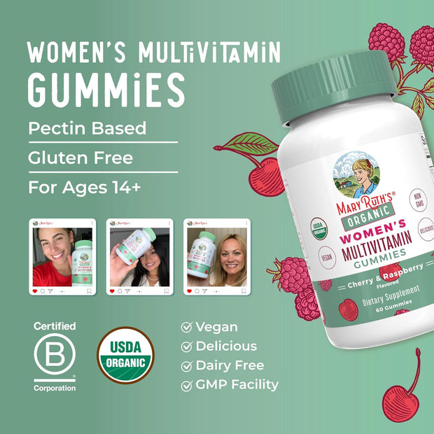 MaryRuth Organics Multivitamin for Women 14 | Women's Multivitamin Gummies for Immune Support| Skin Health | Sugar Free | Vegan | Non-GMO | 60 Count