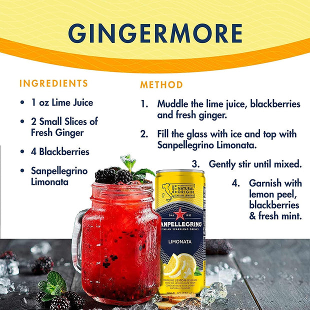 San Pellegrino Sparkling Water Variety- 4 Flavors 24 Pack 6 Cans of Each