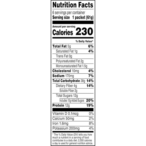Quaker, Protein Instant Oatmeal, Banana Nut, 12.9 Oz, 6 Count (Pack of 2)