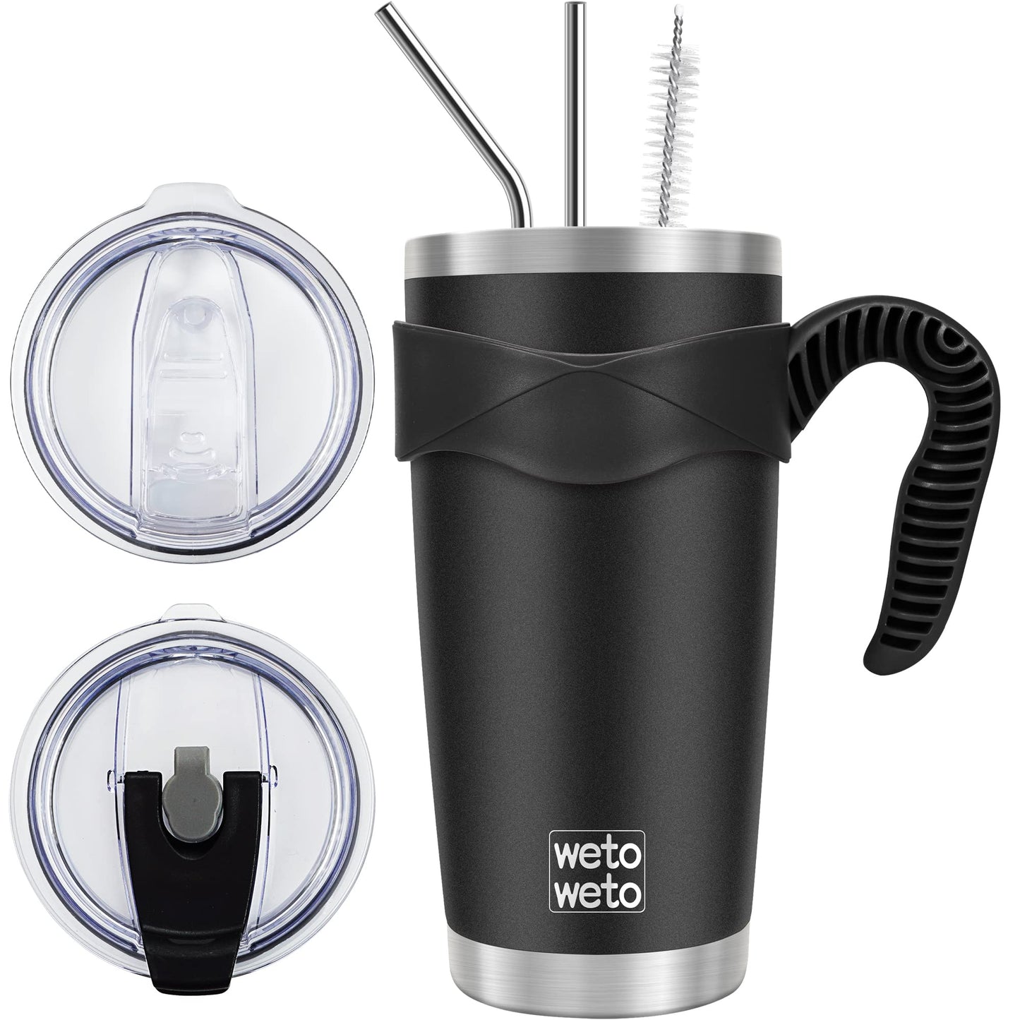 WETOWETO 20oz Tumbler, Stainless Steel Vacuum Insulated Coffee Travel Mug, Double Wall Powder Coated Insulated Coffee Mug Travel Mug with Lid Thermal Cup for Outdoor (Navy Blue, 1 Pack)