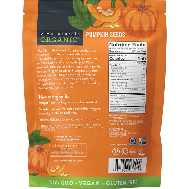 Viva Naturals Organic Chia Seeds 2 LBs - Plant-Based Omega-3 and Vegan Protein, Non-GMO Chia Seeds Organic Perfect for Smoothies, Salads and Chia Seed Pudding, Black Chia Seeds Bulk