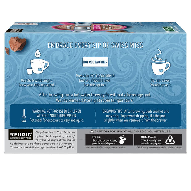 Swiss Miss Milk Chocolate Hot Cocoa, Single-Serve Keurig K-Cup Pods, Hot Chocolate, 44 Count