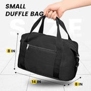 Vorspack Small Gym Bag - 14 Inches Duffle Bag for Travel Lightweight Duffel Bag for Men Women Personal Item Bag Weekender Bag for Travel Sports Gym - Black