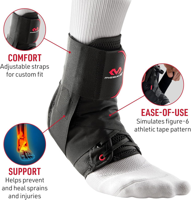 McDavid Ankle Brace Ultralight for Sprained Ankle, Figure 8 Ankle Braces, Lace up Ankle Brace, Ankle Braces for Men and Women, Ankle Support Brace and Stabilizer