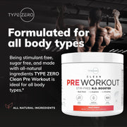 Ultra Clean Stim Free Pump Pre Workout + Nitric Oxide Booster (Fruit Punch) Beetroot, 7G Arginine Citrulline Malate, Betaine, Beta A, ACV+ - Sugar/Caffeine Free Natural Non Stim Preworkout Men & Women