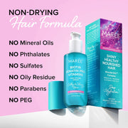 MAREE Hair Oil for Frizzy Hair with Keratin, Biotin & Vitamins - Hair Serum for Frizzy and Damaged Hair - Frizz Control Hair Care Products for Women - Aceites Para el Cabello - Keratin Hair Treatment