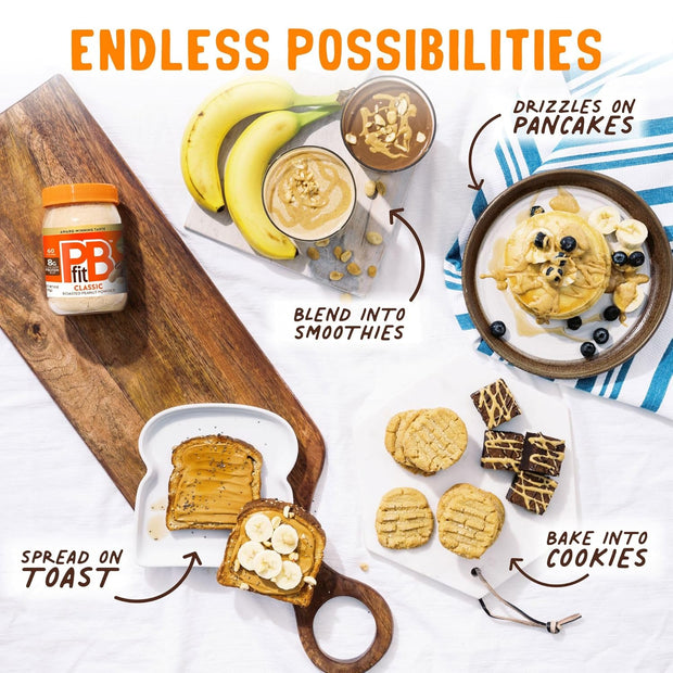 PBfit 8 Ounce Classic Peanut Butter Powder, Powdered Peanut Butter Spread From Real Roasted Peanuts, 8g of Protein 8% DV, Gluten-Free, 60 calories, 87% less fat (Pack of 1)