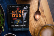 Kosmos Q Seven Pepper Face Lift Spicy Hot Wing Dust, Spicy Chicken Wing Seasoning for Chicken, Fries, Burgers, Queso, Beans & More, Flavorful Heat with 7-Pepper Blend Dry Rub Seasoning Dust, 5 Oz