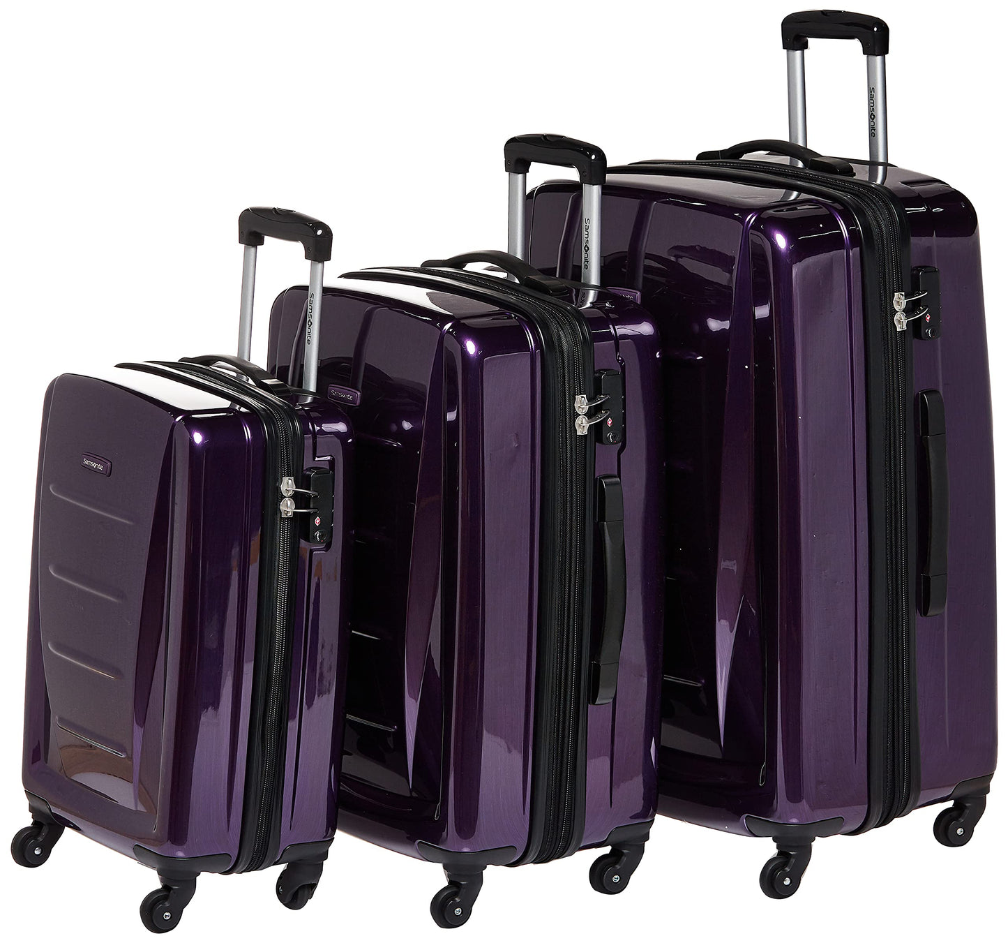 Samsonite Winfield 2 Hardside Expandable Luggage with Spinner Wheels, Burgundy, Checked-Medium 24-Inch