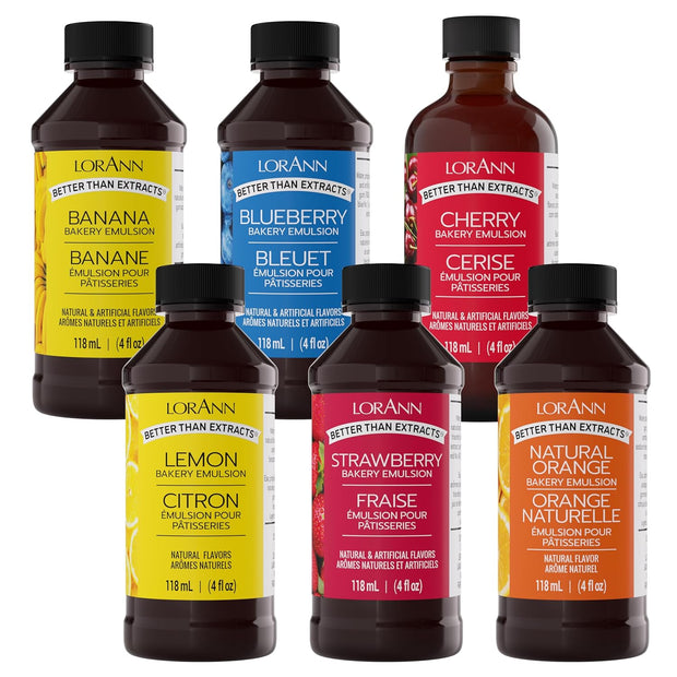 Lorann Oils Variety Bakery Emulsion: Multiple Flavors, Perfect for Enhancing Baking Variety in Cakes, Cookies & Desserts, Gluten-Free, Keto-Friendly, Baking Essential for Your Kitchen, 4oz per Bottle