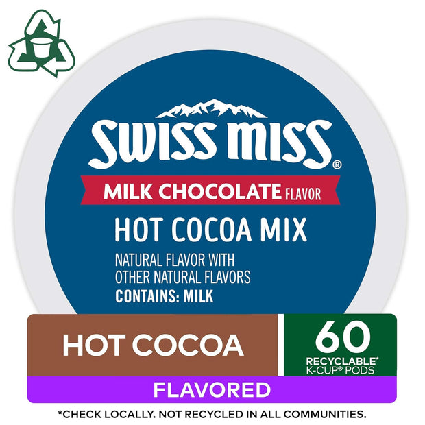 Swiss Miss Milk Chocolate Hot Cocoa, Single-Serve Keurig K-Cup Pods, Hot Chocolate, 44 Count