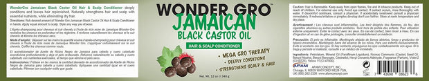 Jamaican Black Castor Oil Hair Grease Styling Conditioner, 12 fl oz - Great for Strengthening - Mega Hair Growth Therapy by Wonder Gro