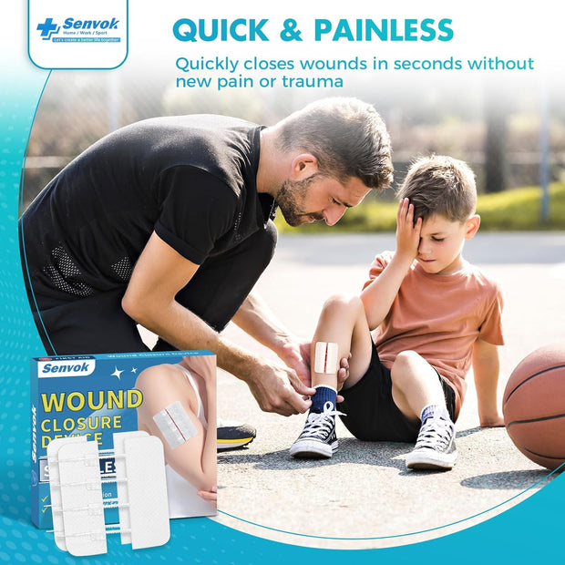 Sutures Butterfly Bandaids - 4 Pcs Laceration Closure Kit - Surgical Laceration Repair Without Sew - Quick Clot -Emergency Wound Closures Device (PU)