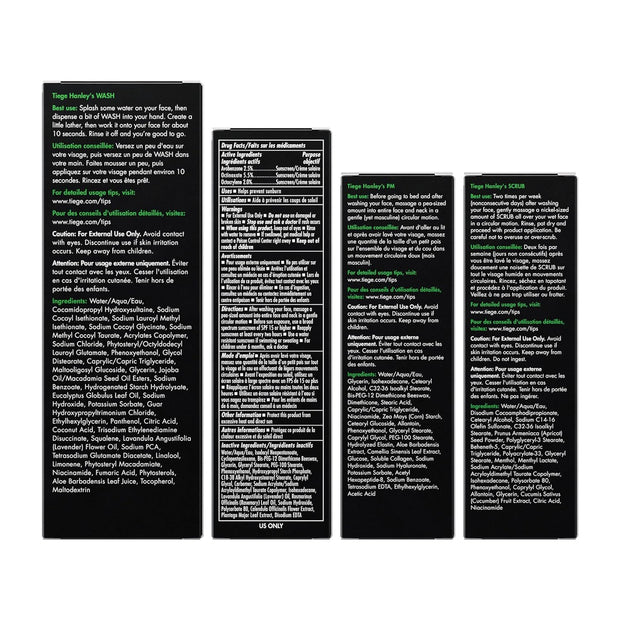 Tiege Hanley 90-Day Large Essential Skin Care Routine for Men (Level 1) - Smooth, hydrate, and protect your skin - Men's Skincare Set Includes Face Wash, Facial Scrub, & AM / PM Moisturizer's