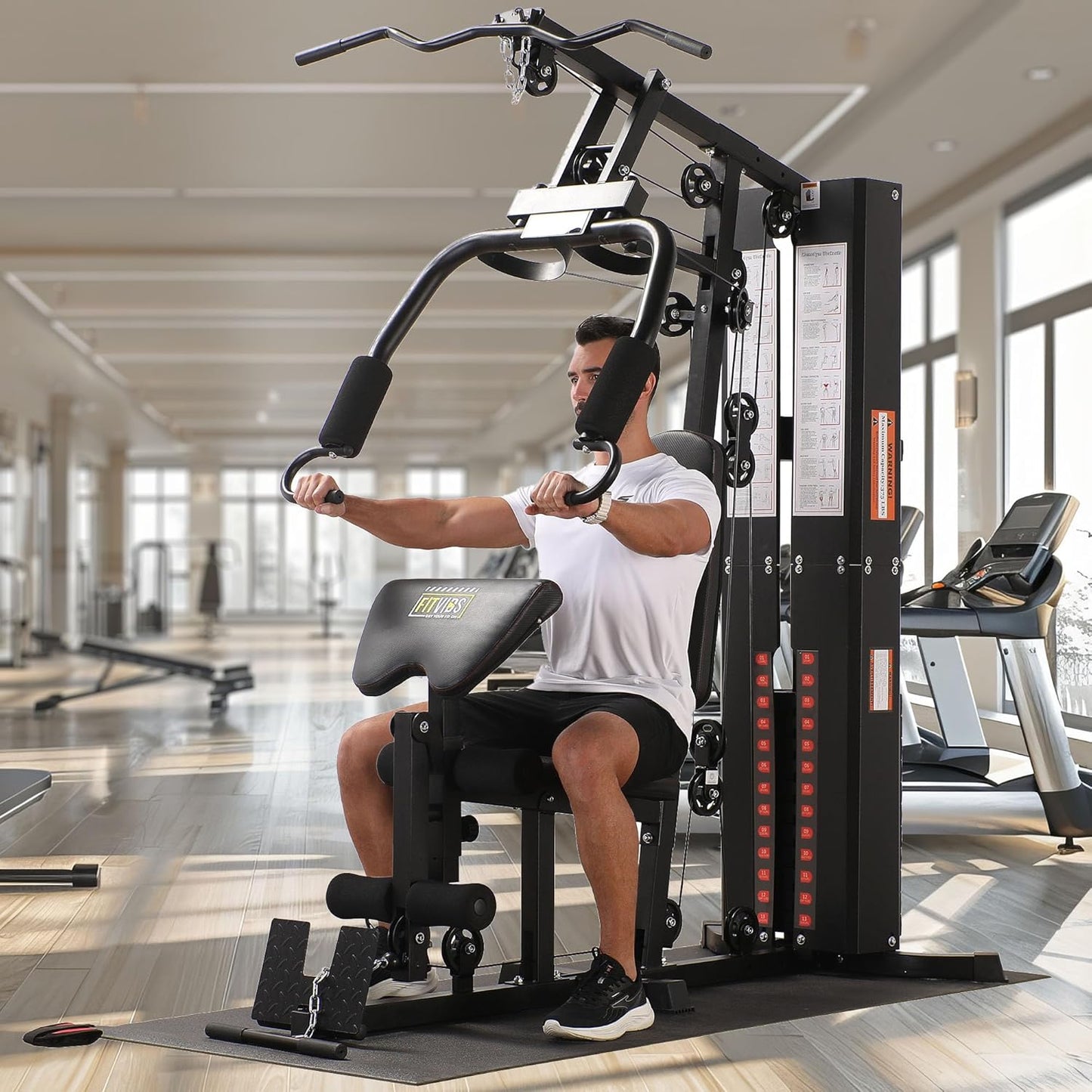 BalanceFrom Multifunctional Home Gym Workout Station with 160LBS Weight, Comes with Floor Mat Stack, Comes with Floor Mat