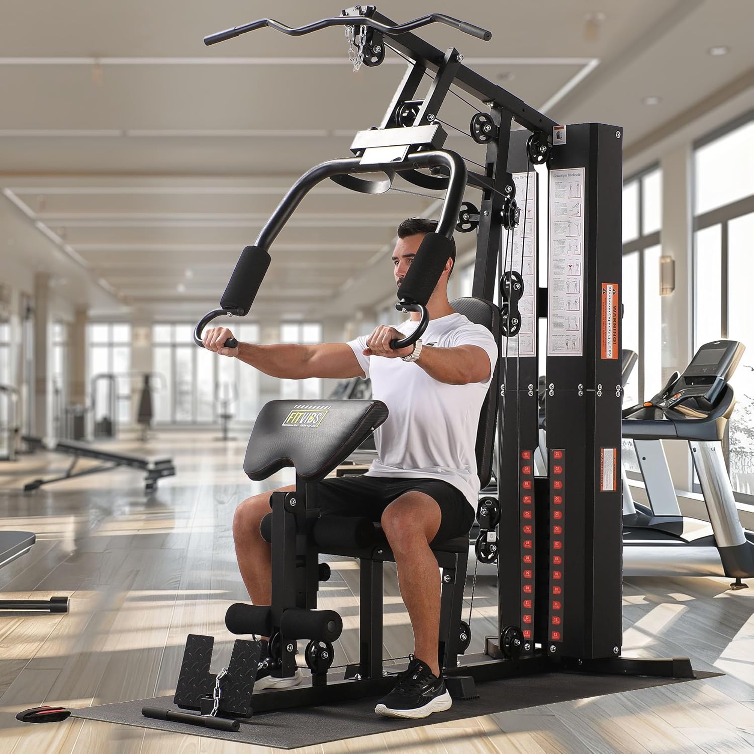 BalanceFrom Multifunctional Home Gym Workout Station with 160LBS Weight, Comes with Floor Mat Stack, Comes with Floor Mat