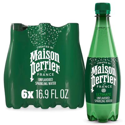 Maison Perrier Ultimate Sparkling Water, 16.9 Fl Oz Plastic Water Bottles, 6 Count 101.406 fl oz