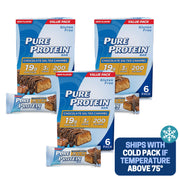 Pure Protein Bars, Chewy Chocolate Chip, Chocolate Deluxe, Chocolate Peanut Butter - Box of 6-3 Boxes - 1 Box of each flavor