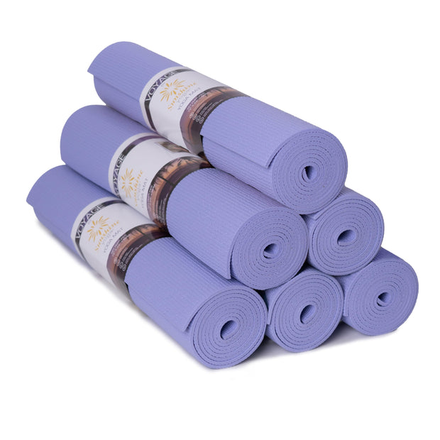 Sunshine Yoga Voyage Yoga Mat, 6 Pack, 72" x 24" Professional Studio and Gym Bulk Yoga Mats, 5mm Thick, Durable, Anti-Tear, Non Slip Fitness and Exercise Mats