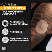 Skin Grip Adhesive Patches Compatible with Dexcom G7 & Stelo CGM – Waterproof & Sweatproof Cover for Continuous Glucose Monitor Sensor, Stays Secure for 10-15 Days – 20 Pack, Camo