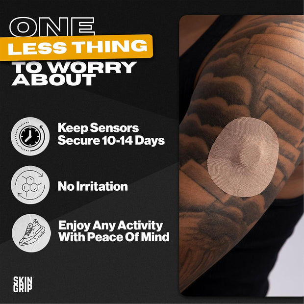 Skin Grip Adhesive Patches Compatible with Dexcom G7 & Stelo CGM – Waterproof & Sweatproof Cover for Continuous Glucose Monitor Sensor, Stays Secure for 10-15 Days – 20 Pack, Camo