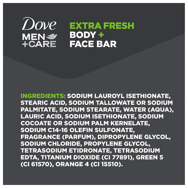 Dove men plus care extra fresh body and face bath bar - 2 ea