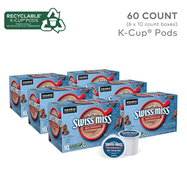 Swiss Miss Milk Chocolate Hot Cocoa, Single-Serve Keurig K-Cup Pods, Hot Chocolate, 44 Count