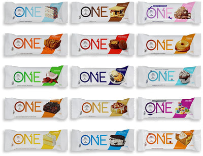 One Bars Protein Variety Sampler | 12 Pack of 15 Flavors High Snack 20g Per Bar And Only 1g Of Sugar Niro Assortment 25.44 Ounce
