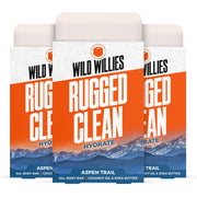 Wild Willies Moisturizing Mens Bar Soap - Bath Soaps with Shea Butter for Odor Protection - Natural Body Bar for Men - River Mist Scent, 3 Pack