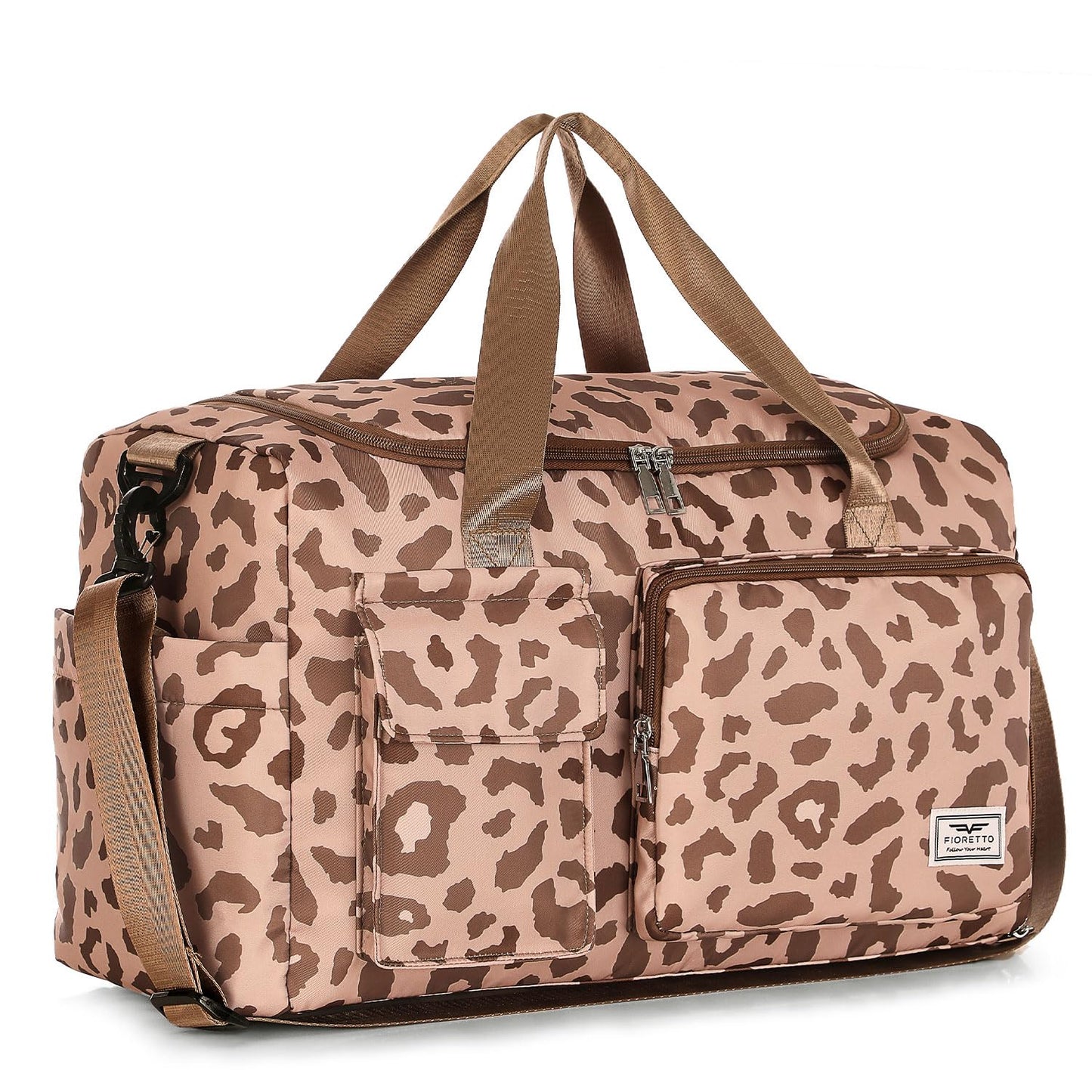 FIORETTO Women's Gym Duffle Bag with Shoes Compartment, 37L Capacity, Ideal for Travel, Gym, Sports, Duffel, Weekender