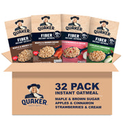 Quaker Steel Cut Quick 3-Minute Oatmeal, 2 Flavor Variety Pack, Individual Packets, 32 Count