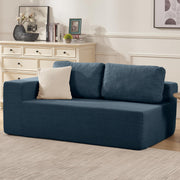 106" Cloud Sectional Couch, Left/Right Facing Convertible Sofa with Deep Seat, L-Shape Modular Upholstered Foam Couch for Living Room Bedroom, No Assembly Required (Corduroy Fabric, Beige)