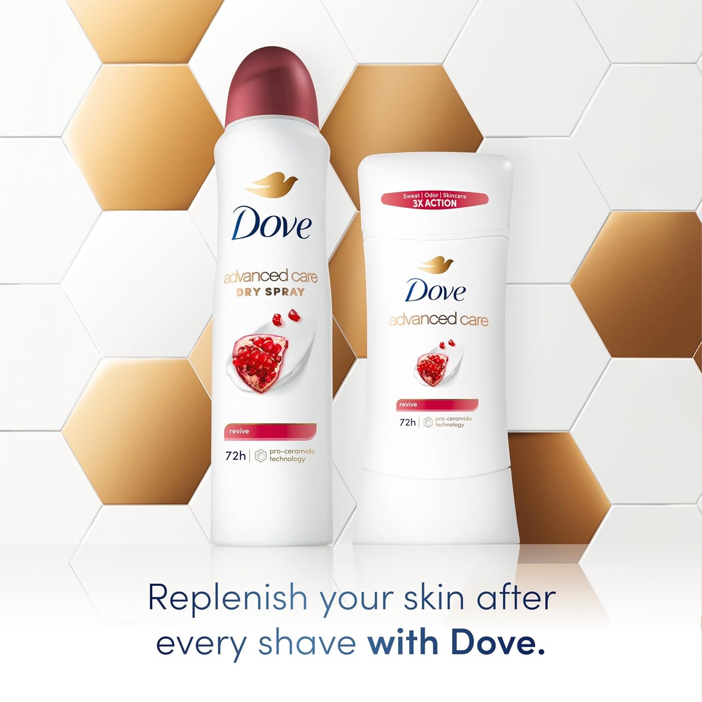 Dove Advanced Care Antiperspirant Deodorant for Women Twin Pack Revive 72 hour sweat and odor protection 2.6 oz