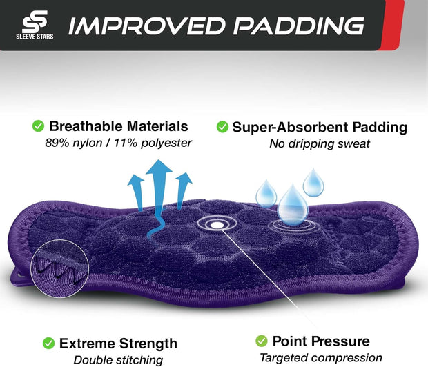 Sleeve Stars Tennis Elbow Brace for Women - Adjustable Tennis Elbow Strap, Golfers Elbow Brace for Men, Counterforce Brace for Tennis Elbow for Tendonitis Relief, Fits 9"-23" (Single/Black)