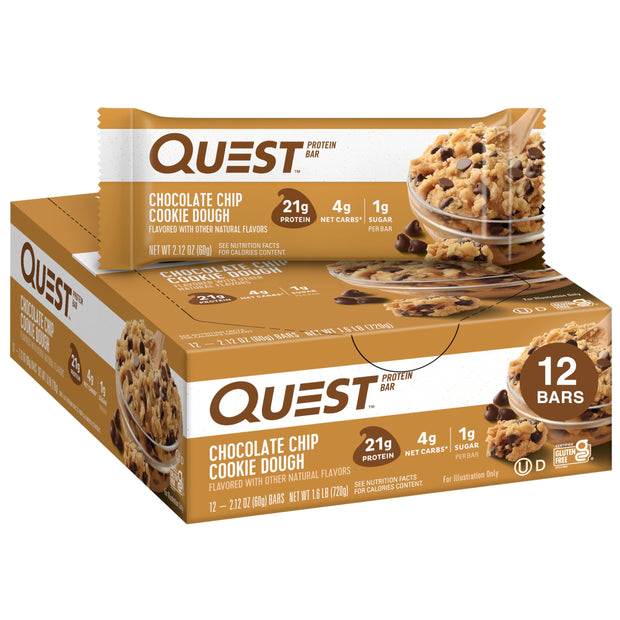 Quest Nutrition Protein Bars, Strawberry Shortcake, 20g Protein, 2g Sugar, 3g Net Carbs, 10g Fiber, Gluten Free, 12 Count