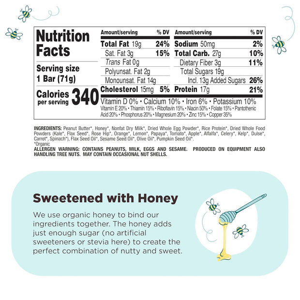 Perfect Bar, Peanut Butter Protein Bar, High Protein, Organic, Gluten Free, Soy Free, Non GMO, No Sugar Alcohols, 2.5 Ounce Bar, 10 Count