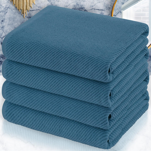 Towels for Bathroom - 100% Cotton | Lightweight | Thick | Soft, Quick Dry Towels, Bath Towel Set of 6 Large, 2 Bath 30"x56", 2 Hand 18"x28", 2 Washcloths 13"x13", Luxury Shower Towel Set, Aqua Teal