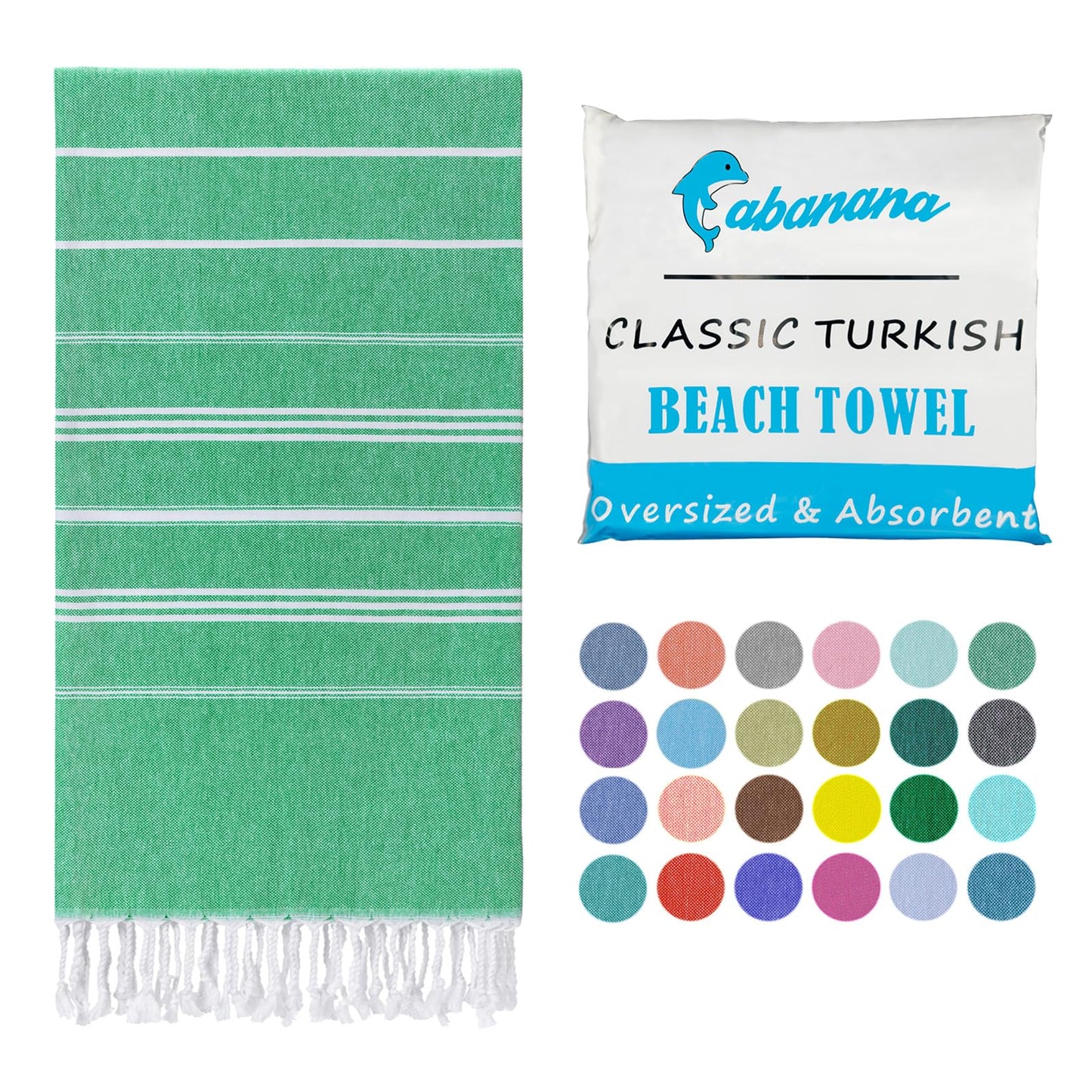 cabanana Turkish Beach Towel Oversized - 39"x71" Quick Dry Sand Free Thin Beach Towels for Adults,Extra Large Cotton Lightweigh Travel Towel for Beach Accessories (Coral)