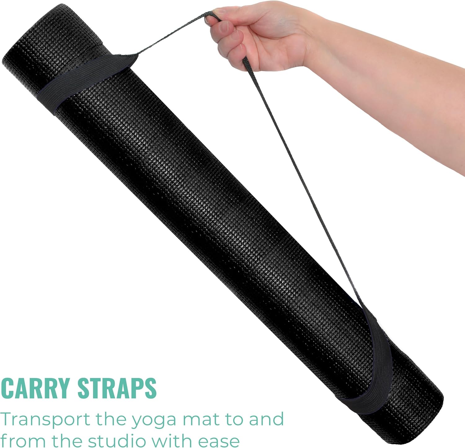 12-Pack Classic Yoga Mat With Carrying Strap, 68" x 24" Non Slip Exercise Mat, 4mm Thick Gym Mat, Bulk Non Toxic Yoga Mats for Home Workout, Schools, Classroom, and Studios