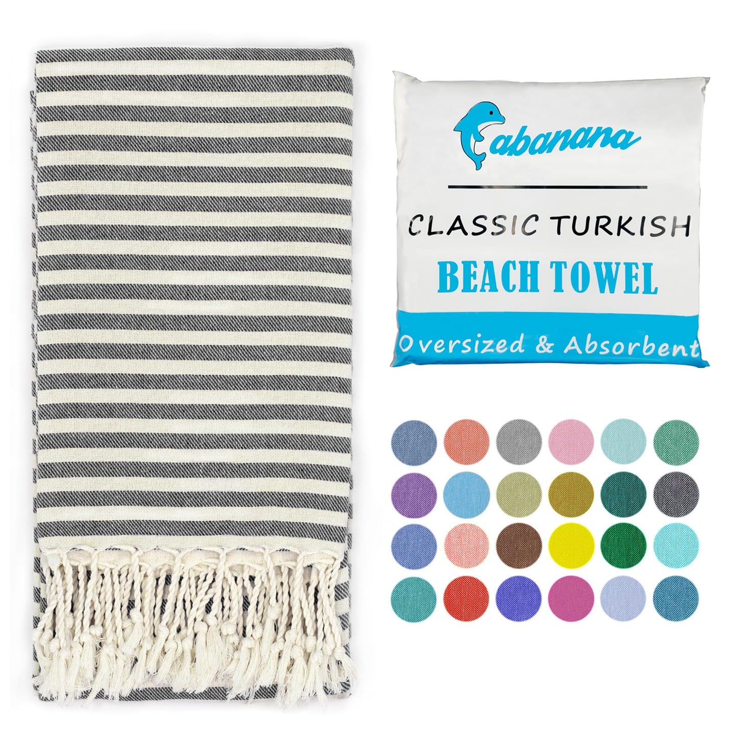 cabanana Turkish Beach Towel Oversized - 39"x71" Quick Dry Sand Free Thin Beach Towels for Adults,Extra Large Cotton Lightweigh Travel Towel for Beach Accessories (Coral)