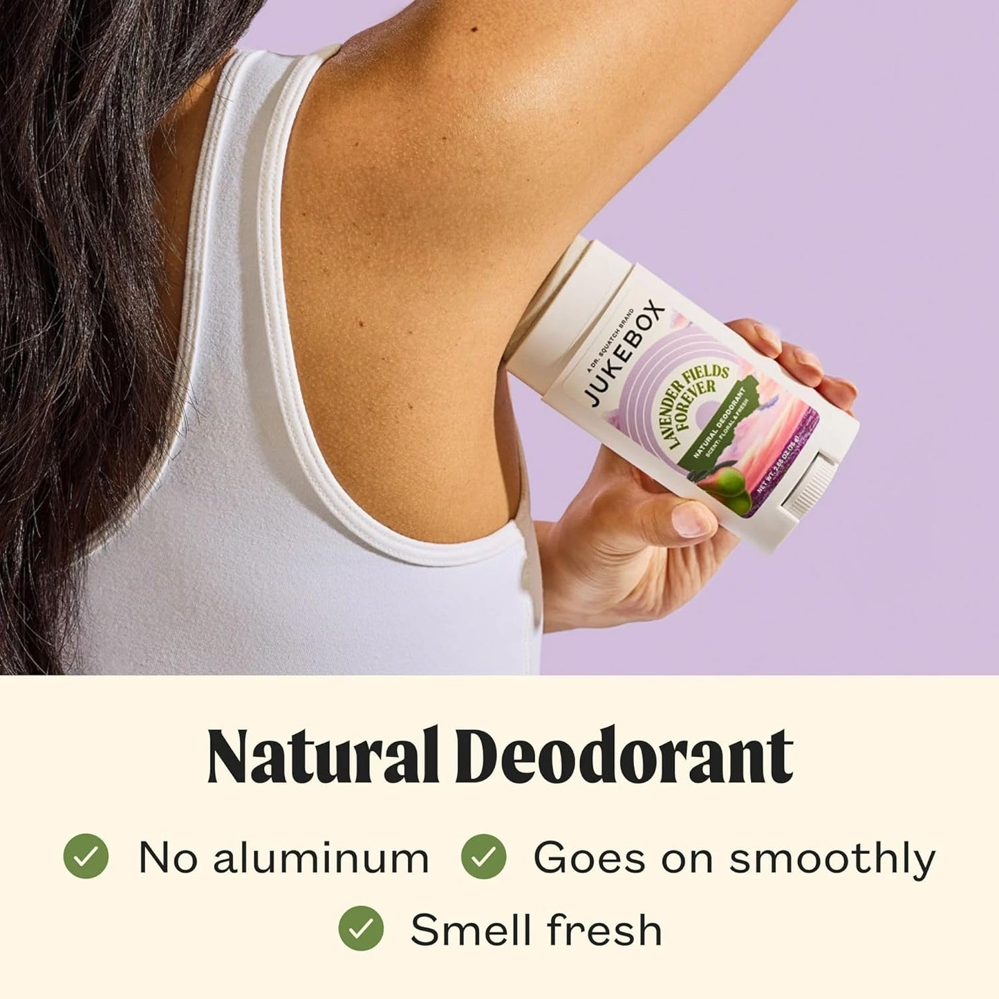 JUKEBOX Natural Deodorant for Women 3 Pack Sampler Gift Pack–Lavender Fields Forever, Rose Hips Don't Lie, Vanilla on Vinyl