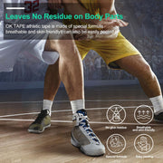 OK TAPE Athletic Sports Tape（32-Rolls - 45ft Per Roll Very Strong Tape for Athlete & Sport Trainers & First Aid Injury Wrap, Perfect for Fingers Ankles Wrist on Bat, Hockey Stick - White