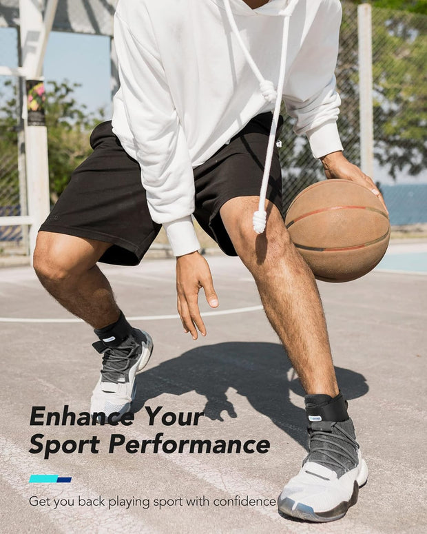 Quick Lace Up Ankle Brace for Women Men with Removable Side Splints, Adjustable Ankle Support for Sprained Ankle Injury Recovery, Ankle Stabilizer for Basketball Volleyball Tennis, 1 Unit