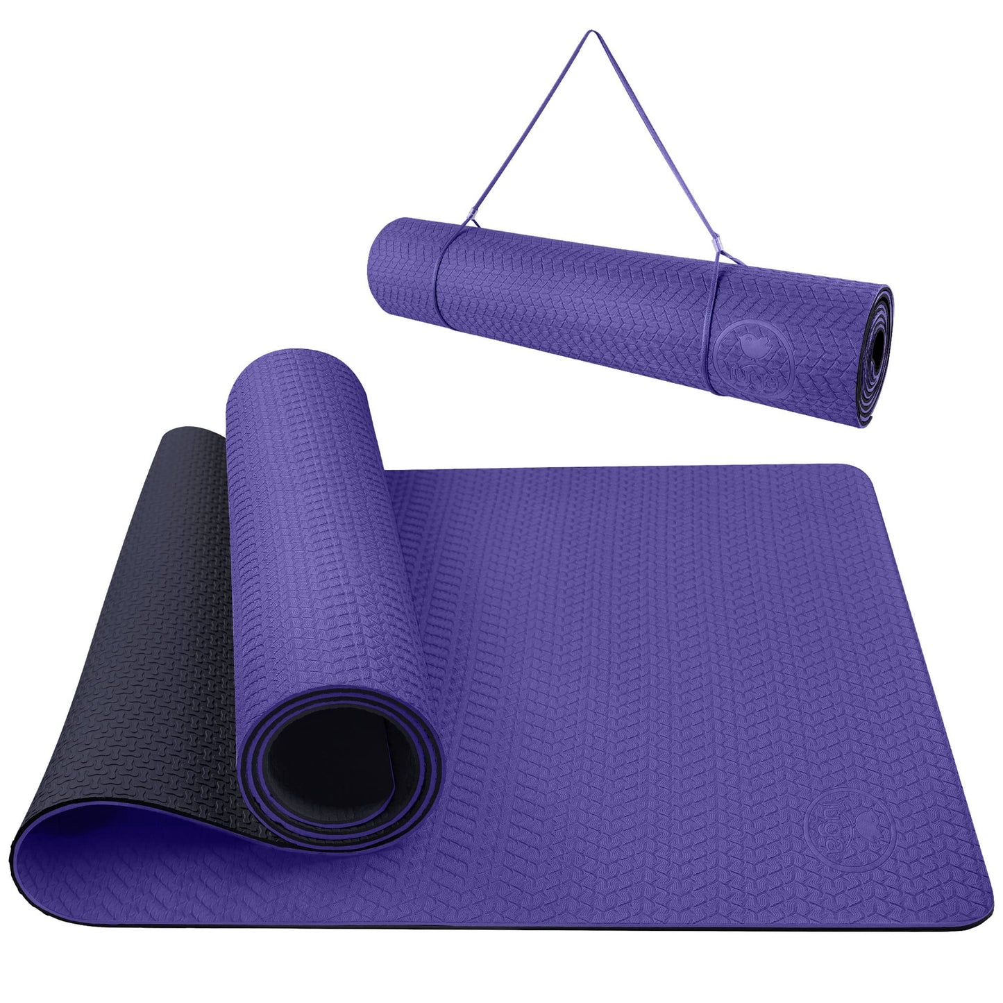 IUGA Yoga Mat Non Slip Anti-tear Pilates Mat Eco Friendly Hot Yoga Mats Thick for Workout & Exercise(72"x 24"x 6mm)