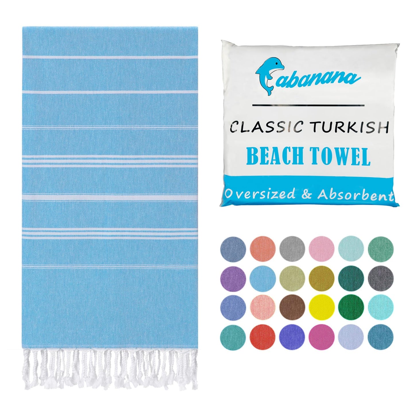 cabanana Turkish Beach Towel Oversized - 39"x71" Quick Dry Sand Free Thin Beach Towels for Adults,Extra Large Cotton Lightweigh Travel Towel for Beach Accessories (Coral)